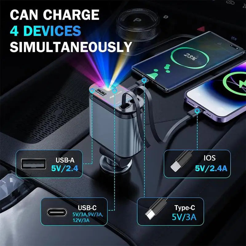 Galaxy Multifunction Car Charger: Charging Reinvented, Ambiance Included